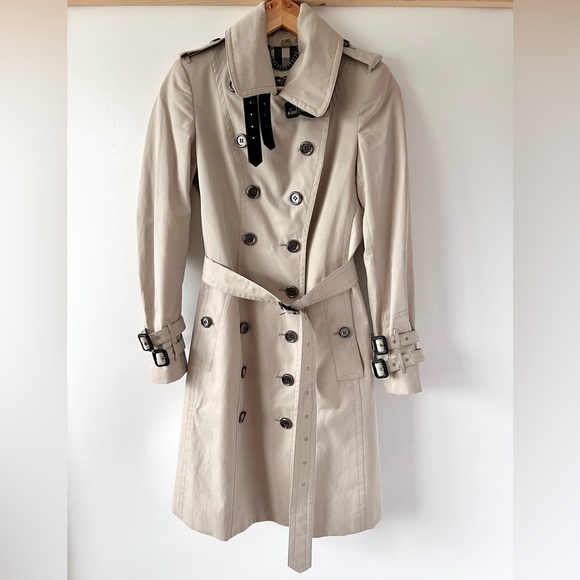 BURBERRY | Double Breasted Trench Coat Beige Cream Heritage UK 6 US 4 - Picture 3 of 16
